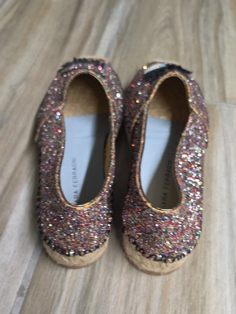 Chiara Ferragni Multi Glitter Eye Espadrille Flats